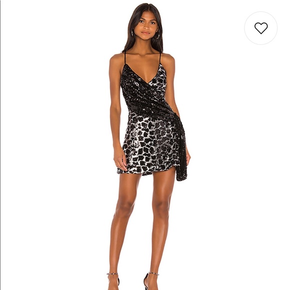 NBD Dresses & Skirts - NBD Black and Silver Glam Mini Dress